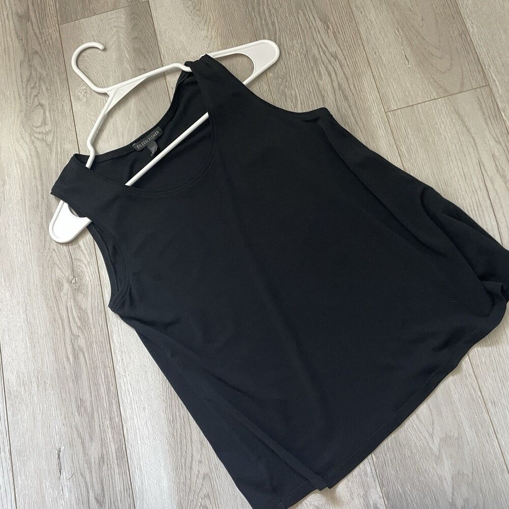 Eileen Fisher Tank Top silk sleeveless womens Black (small) contemporary office
